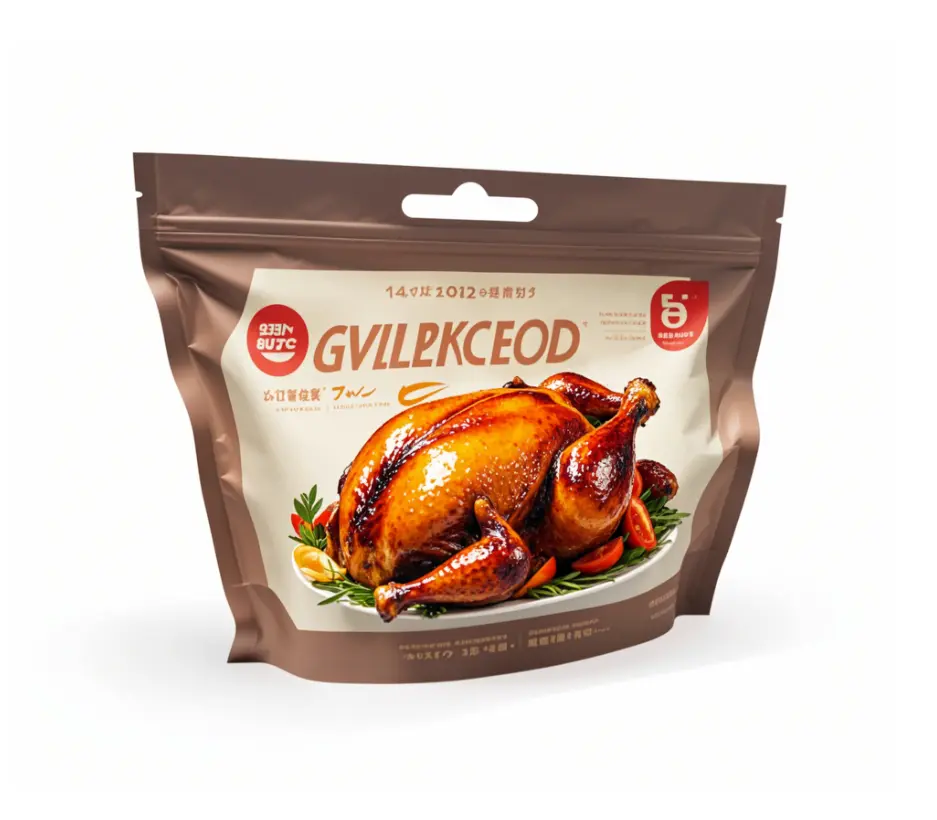 Zipper Plastic Roasted Chicken Packaging Bags With Handle factory