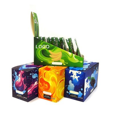 Prinditud suupistete jaemüügi pappvitriin Kohandatud lainepapist kummist paberkott karbis